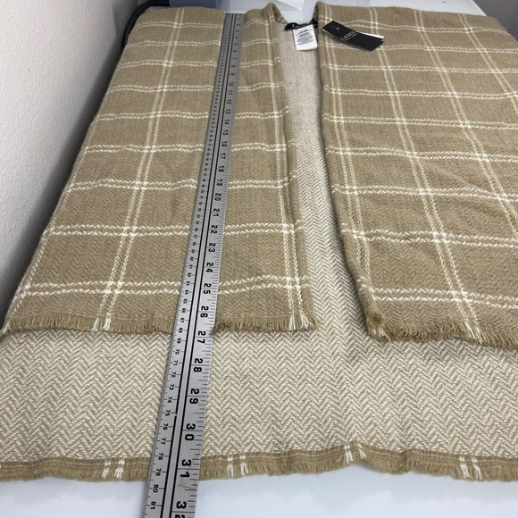 Lauren Ralph Lauren Womens Plaid Wrap Poncho‎ Cape Tan Acrylic One Size NEW - Picture 8 of 8